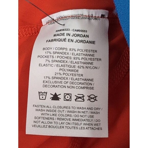 Nike Pro Training Shorts‎ Womens Small Orange Red Blue 3" High Rise Tight Fit - Picture 8 of 10